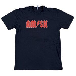 Amish the Amish Outlaws AC/DC Style Black T-Shirt Size Large
